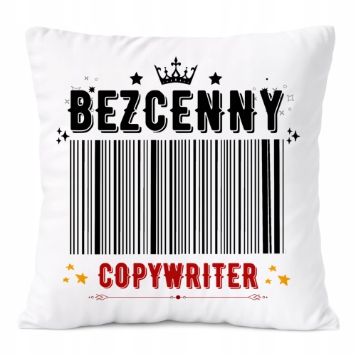 Poduszka Dla Copywritera na Prezent z Nadrukiem ze Zdjęciem Biała PoliDraw
