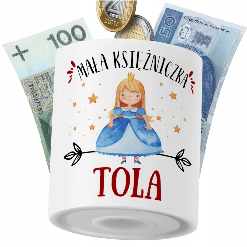 Skarbonka Dla Toli Córki Dziecka z Nadrukiem ze Zdjęciem