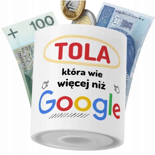 Skarbonka Dla Toli Córki Dziecka z Nadrukiem ze Zdjęciem