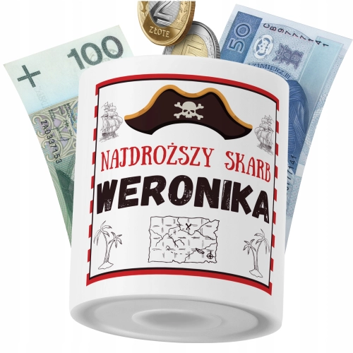 Skarbonka Dla Weroniki Córki Dziecka z Nadrukiem ze Zdjęciem