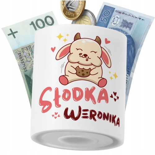 Skarbonka Dla Weroniki Córki Dziecka z Nadrukiem ze Zdjęciem