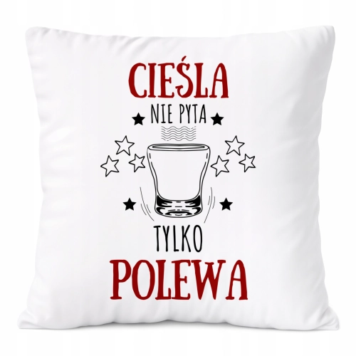 Poduszka Dla Cieśli na Prezent z Nadrukiem ze Zdjęciem Biała PoliDraw