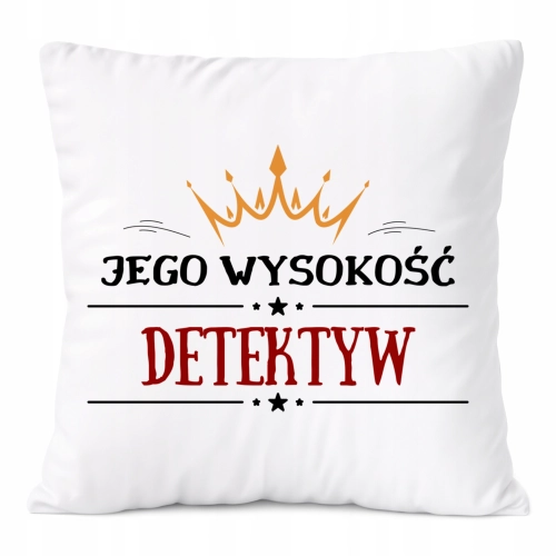 Poduszka Dla Detektywa na Prezent z Nadrukiem ze Zdjęciem Biała PoliDraw