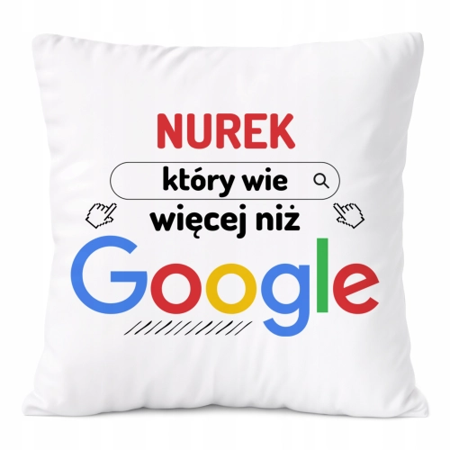 Poduszka Dla Nurka na Prezent z Nadrukiem ze Zdjęciem Biała PoliDraw