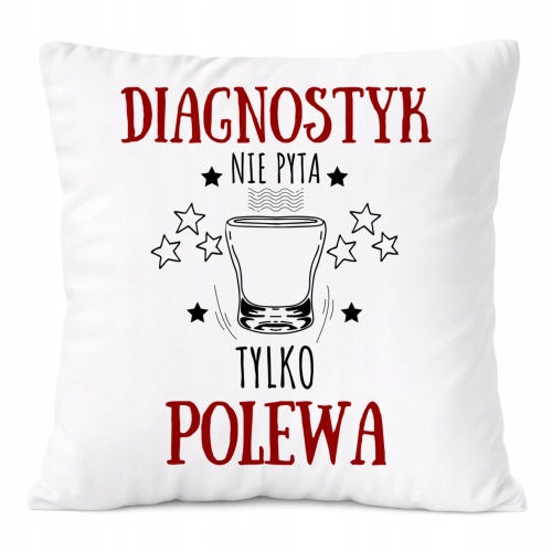 Poduszka Dla Diagnostyka na Prezent z Nadrukiem ze Zdjęciem Biała PoliDraw