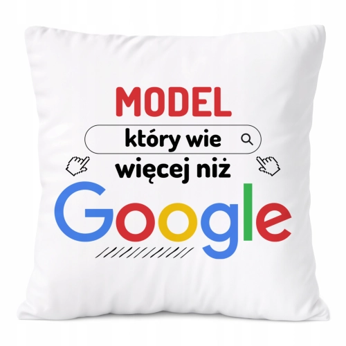 Poduszka Dla Modela na Prezent z Nadrukiem ze Zdjęciem Biała PoliDraw