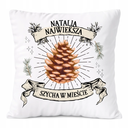 Poduszka Dla Natali na Prezent z Nadrukiem ze Zdjęciem Biała PoliDraw