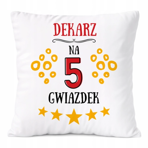 Poduszka Dla Dekarza na Prezent z Nadrukiem ze Zdjęciem Biała PoliDraw