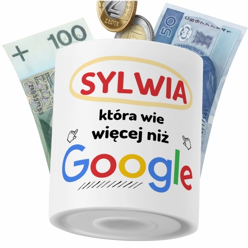 Skarbonka Dla Sylwii Córki Dziecka z Nadrukiem ze Zdjęciem