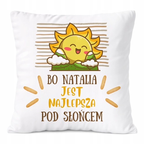 Poduszka Dla Natali na Prezent z Nadrukiem ze Zdjęciem Biała PoliDraw