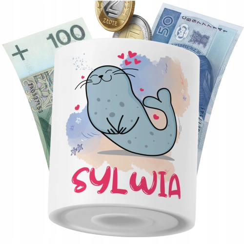 Skarbonka Dla Sylwii Córki Dziecka z Nadrukiem ze Zdjęciem