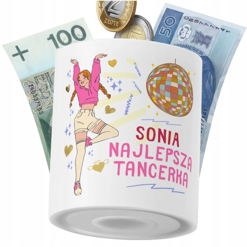 Skarbonka Dla Soni Córki Dziecka z Nadrukiem ze Zdjęciem