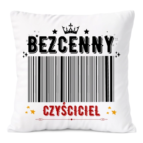 Poduszka Dla Czyściciela na Prezent z Nadrukiem ze Zdjęciem Biała PoliDraw