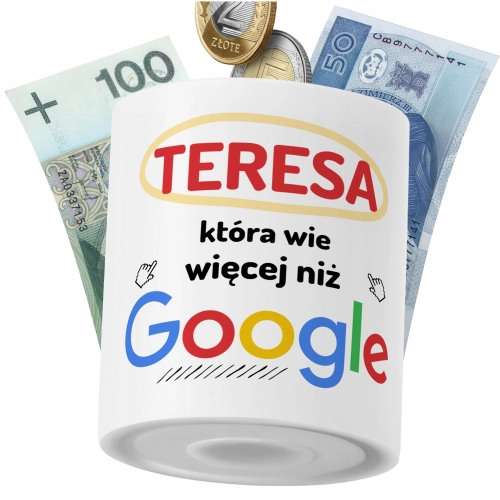 Skarbonka Dla Teresy Córki Dziecka z Nadrukiem ze Zdjęciem