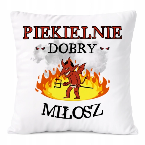 Poduszka Dla Miłosza na Prezent z Nadrukiem ze Zdjęciem Biała PoliDraw