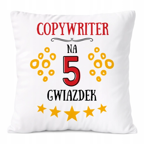 Poduszka Dla Copywritera na Prezent z Nadrukiem ze Zdjęciem Biała PoliDraw