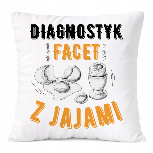 Poduszka Dla Diagnostyka na Prezent z Nadrukiem ze Zdjęciem Biała PoliDraw