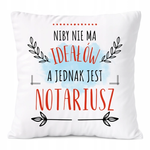 Poduszka Dla Notariusza na Prezent z Nadrukiem ze Zdjęciem Biała PoliDraw