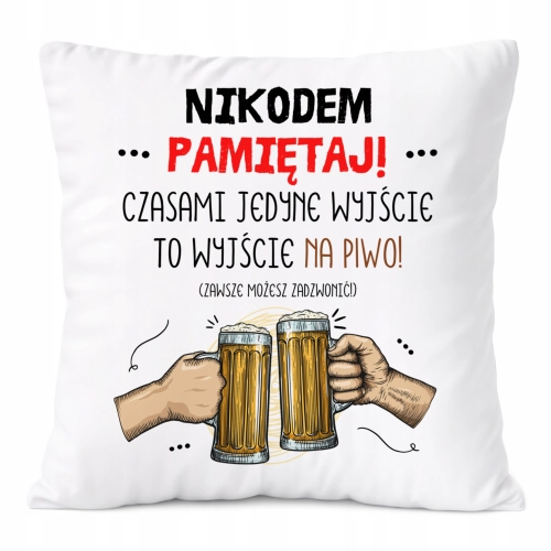 Poduszka Dla Nikodema na Prezent z Nadrukiem ze Zdjęciem Biała PoliDraw