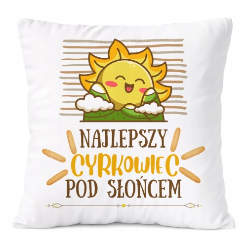 Poduszka Dla Cyrkowca na Prezent z Nadrukiem ze Zdjęciem Biała PoliDraw