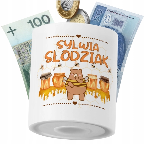 Skarbonka Dla Sylwii Córki Dziecka z Nadrukiem ze Zdjęciem