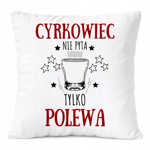 Poduszka Dla Cyrkowca na Prezent z Nadrukiem ze Zdjęciem Biała PoliDraw