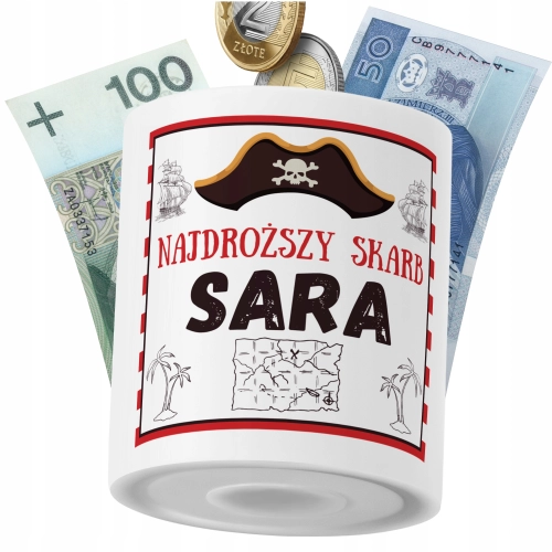 Skarbonka Dla Sary Córki Dziecka z Nadrukiem ze Zdjęciem
