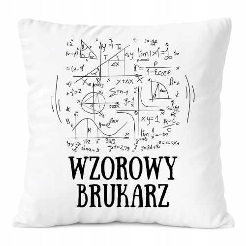 Poduszka Dla Brukarza na Prezent z Nadrukiem ze Zdjęciem Biała PoliDraw