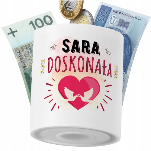 Skarbonka Dla Sary Córki Dziecka z Nadrukiem ze Zdjęciem