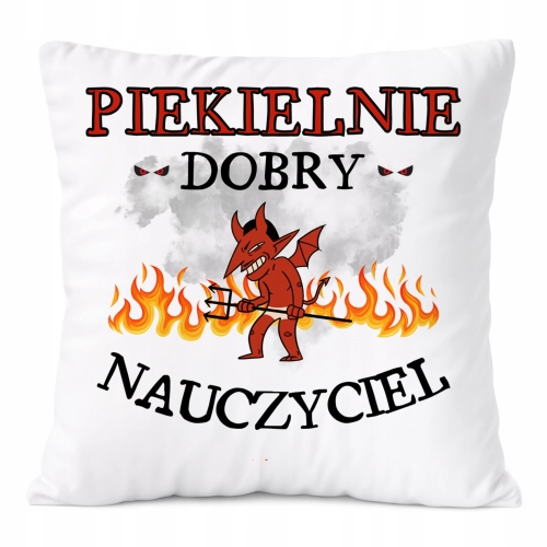 Poduszka Dla Nauczyciela na Prezent z Nadrukiem ze Zdjęciem Biała PoliDraw