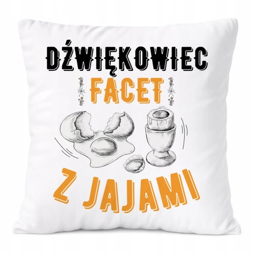 Poduszka Dla Dźwiękowca na Prezent z Nadrukiem ze Zdjęciem Biała PoliDraw