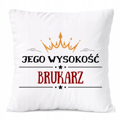 Poduszka Dla Brukarza na Prezent z Nadrukiem ze Zdjęciem Biała PoliDraw