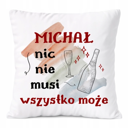 Poduszka Dla Michała na Prezent z Nadrukiem ze Zdjęciem Biała PoliDraw