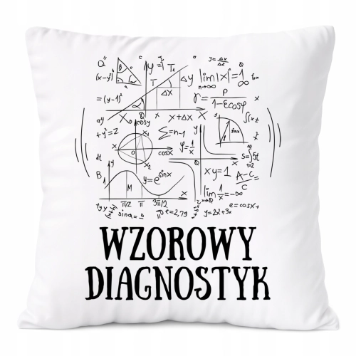 Poduszka Dla Diagnostyka na Prezent z Nadrukiem ze Zdjęciem Biała PoliDraw