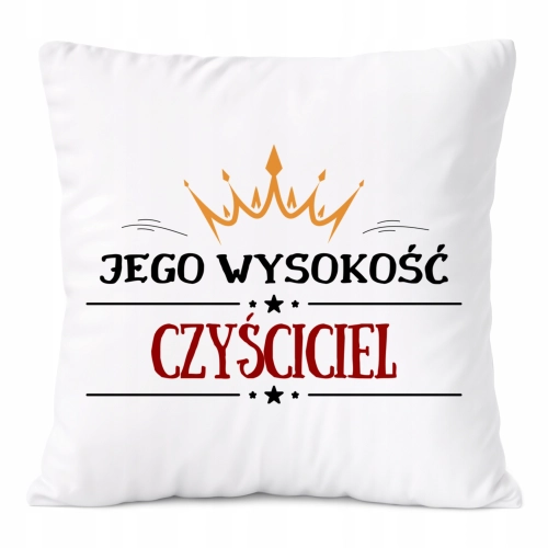 Poduszka Dla Czyściciela na Prezent z Nadrukiem ze Zdjęciem Biała PoliDraw
