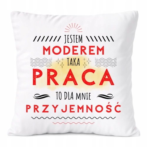 Poduszka Dla Modera na Prezent z Nadrukiem ze Zdjęciem Biała PoliDraw