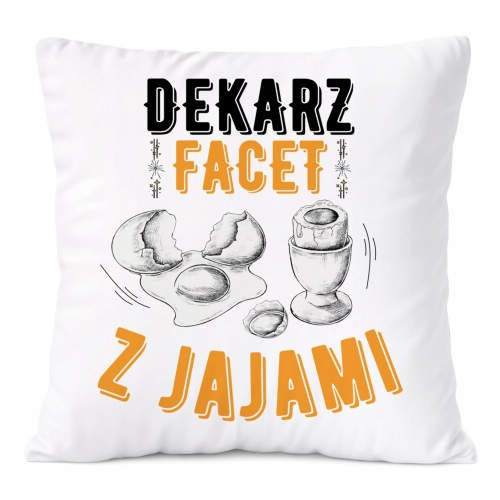 Poduszka Dla Dekarza na Prezent z Nadrukiem ze Zdjęciem Biała PoliDraw
