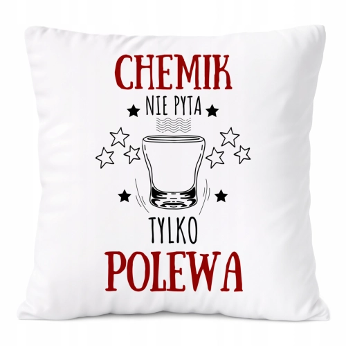 Poduszka Dla Chemika na Prezent z Nadrukiem ze Zdjęciem Biała PoliDraw