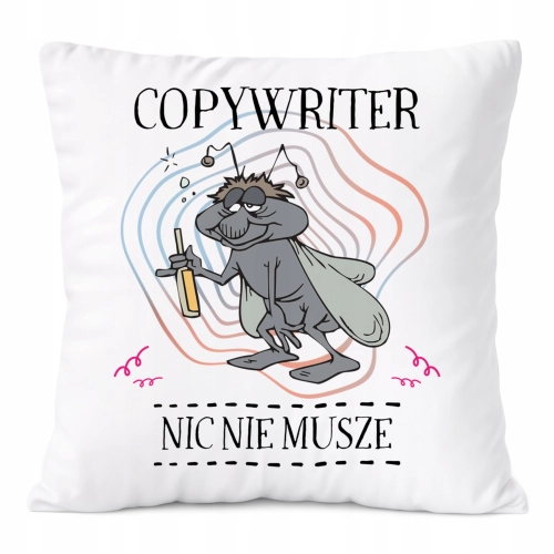 Poduszka Dla Copywritera na Prezent z Nadrukiem ze Zdjęciem Biała PoliDraw