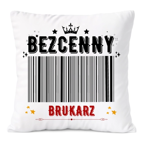 Poduszka Dla Brukarza na Prezent z Nadrukiem ze Zdjęciem Biała PoliDraw