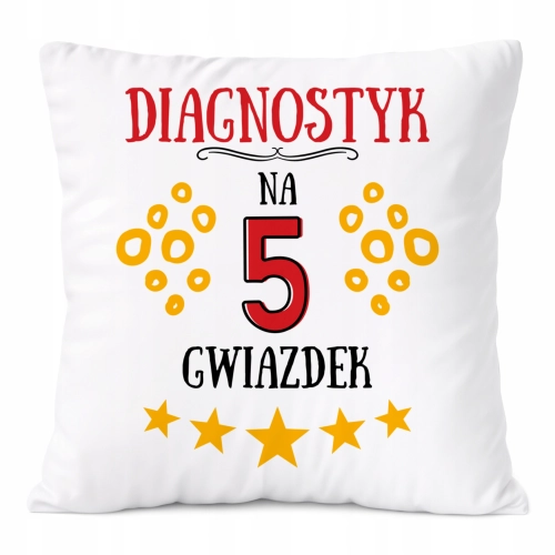 Poduszka Dla Diagnostyka na Prezent z Nadrukiem ze Zdjęciem Biała PoliDraw