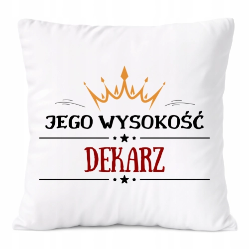 Poduszka Dla Dekarza na Prezent z Nadrukiem ze Zdjęciem Biała PoliDraw
