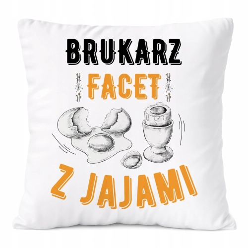 Poduszka Dla Brukarza na Prezent z Nadrukiem ze Zdjęciem Biała PoliDraw