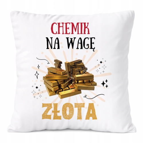 Poduszka Dla Chemika na Prezent z Nadrukiem ze Zdjęciem Biała PoliDraw