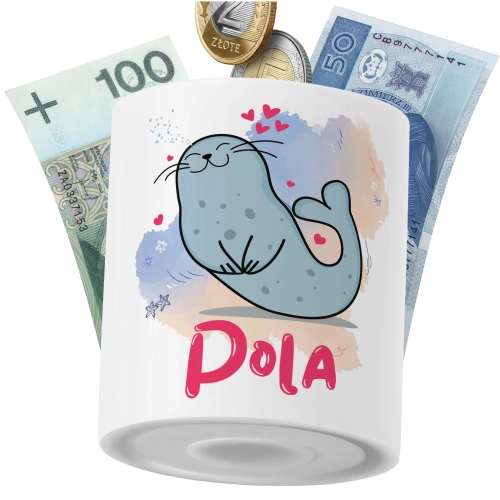Skarbonka Dla Poli Córki Dziecka z Nadrukiem ze Zdjęciem