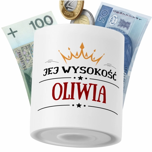 Skarbonka Dla Oliwii Córki Dziecka z Nadrukiem ze Zdjęciem