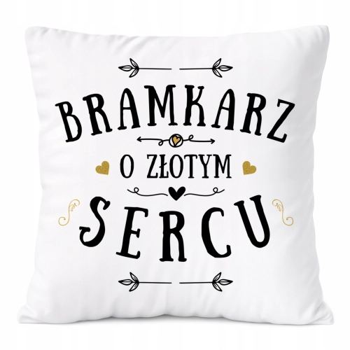 Poduszka Dla Bramkarza na Prezent z Nadrukiem ze Zdjęciem Biała PoliDraw