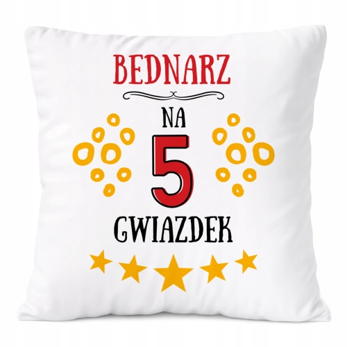 Poduszka Dla Bednarza na Prezent z Nadrukiem ze Zdjęciem Biała PoliDraw