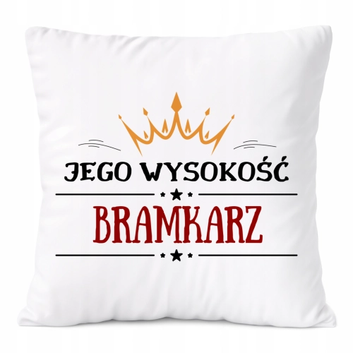 Poduszka Dla Bramkarza na Prezent z Nadrukiem ze Zdjęciem Biała PoliDraw