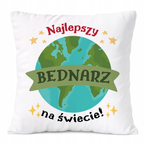 Poduszka Dla Bednarza na Prezent z Nadrukiem ze Zdjęciem Biała PoliDraw